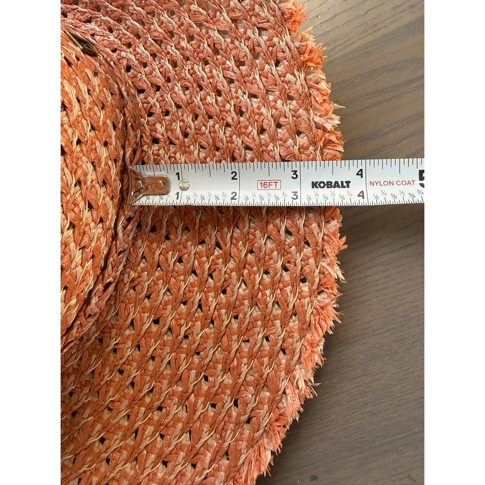 Eric Javits Raffia Sun Hat in Soft Orange Size Medium Vacation Beach - Picture 4 of 6